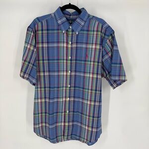 Ralph Lauren Classic Fit Short Sleeve Button Down Shirt Preppy  Academia Plaid